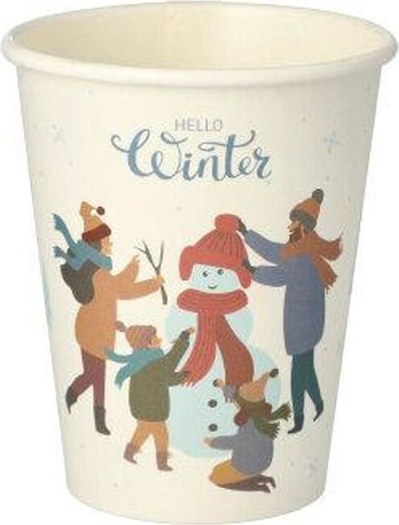 Papstar Pappbecher "pure" 0,2 l "Hello Winter", 20 x 50 Stück