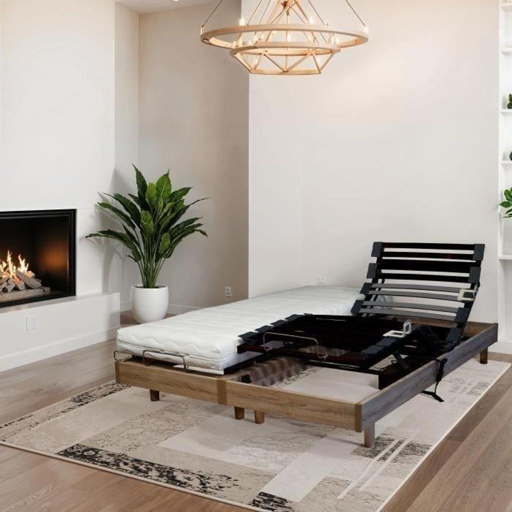 Relaxset Matratze + Lattenrost 2x 80 x 200 cm MERIDA - Eiche hell - 14 cm - Fest