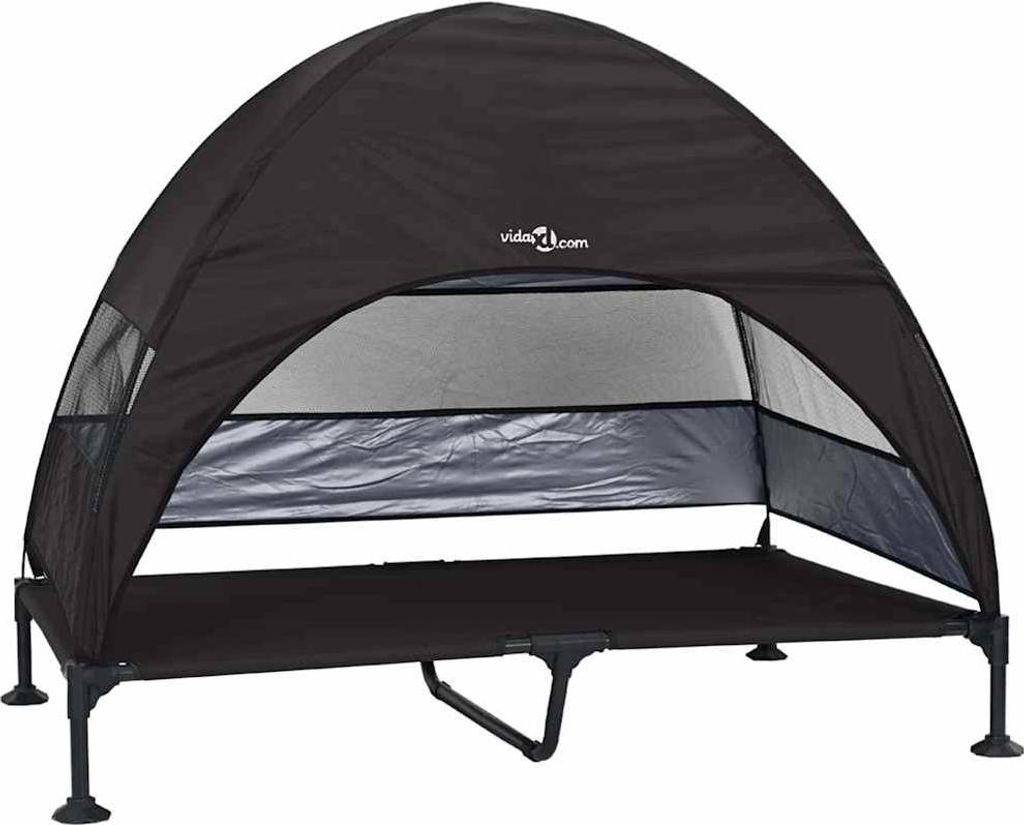 vidaXL Zvýšený pelíšek pro psy černý 127 x 81 x 108 cm Obrázek produktu 