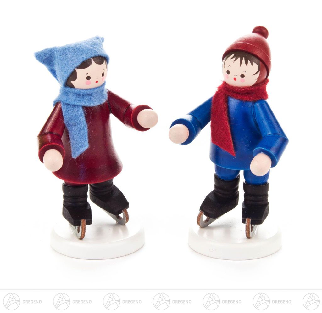 Thiel-Figur Schlittschuhkinderpaar - bunt (7cm) von Romy Thiel