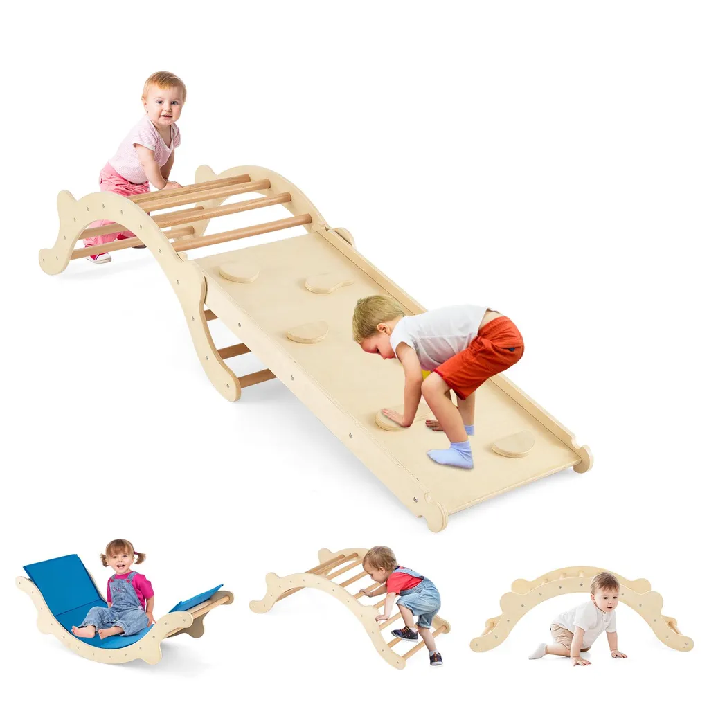 Triangolo di Arrampicata COSTWAY Legno 3 in 1 - Giochi Montessori Interno
