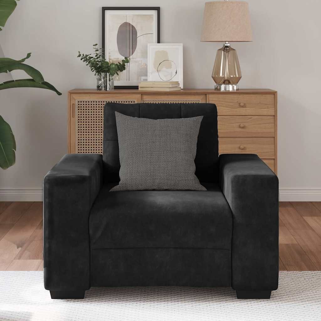 Möbel Klassische Sofas - Schwarz - CLORIS Sessel Schwarz 100x78x80 cm Samt,16.6 Kg - 968032