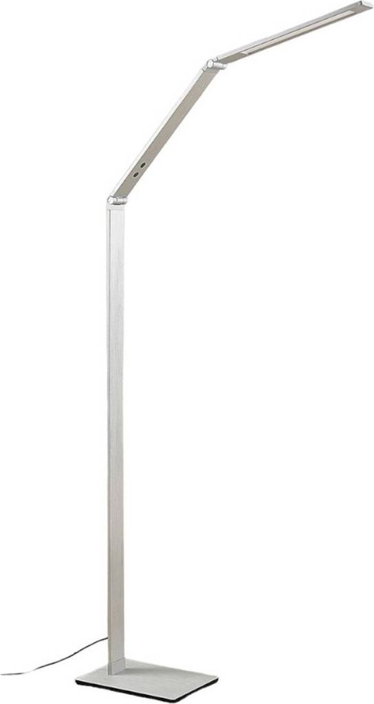 Lucande LED-Stehleuchte Nicano, grau, Metall, CCT, 125cm