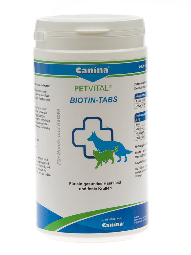 Canina Petvital Biotin-Tabs, Katze / Hund, Tablet, Gesundheit der Knochen, Haut & Haarkleid, Universal, Vitamin B2, Vitamin H (Biotin), 1 kg