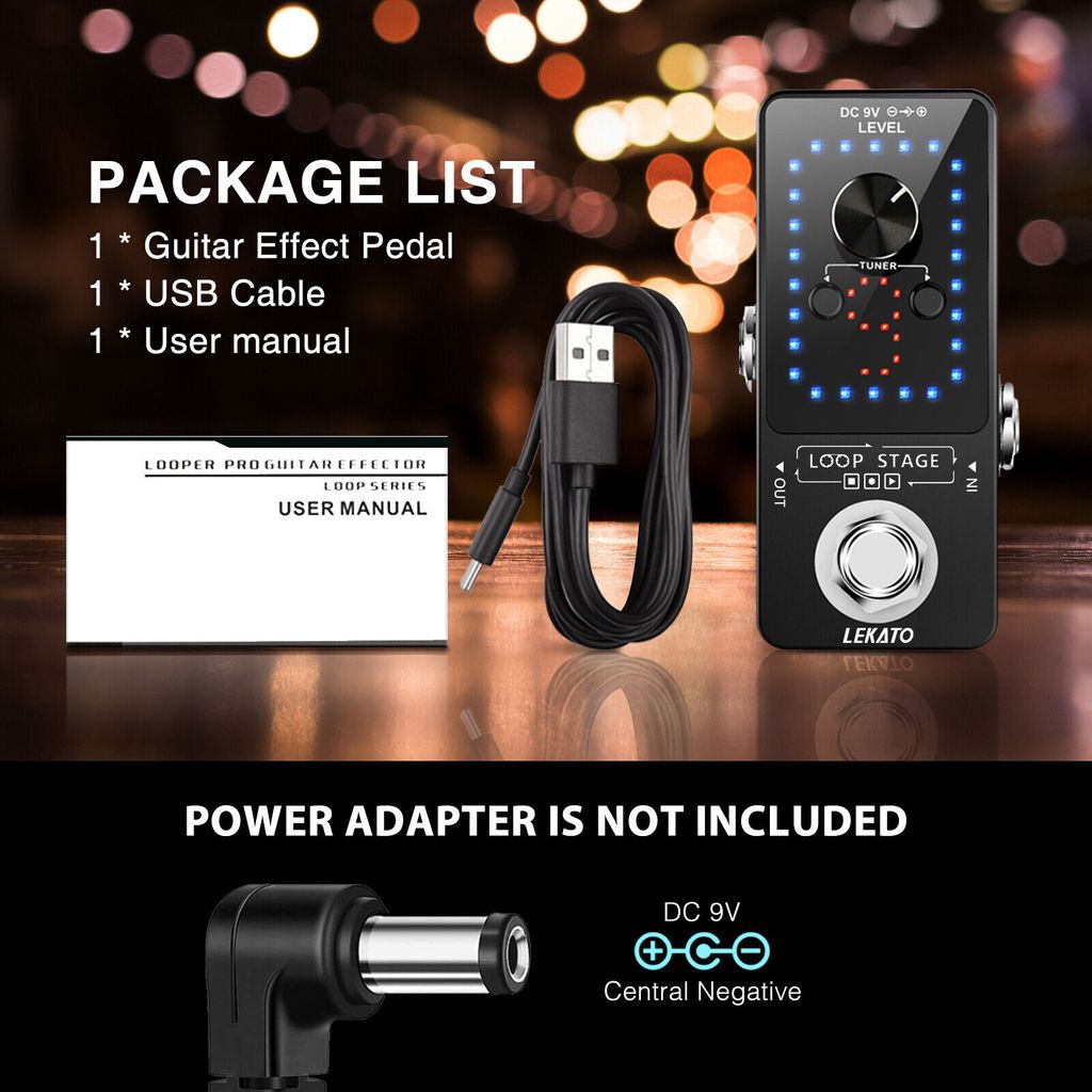LEKATO Looper Station Gitarre Mini Effekt Pedal 9 Wellen Produktbild 4