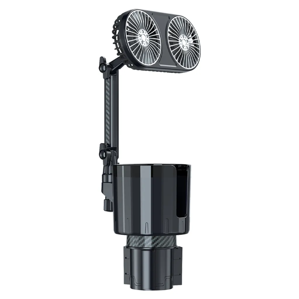 Porte-gobelet voiture insert 2-en-1 avec ventilateur de bord portable