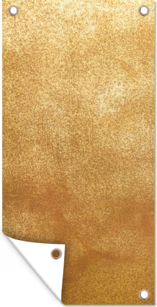 MuchoWow 80x160 cm Outdoor-Poster Gartendeko Sichtschutz Garten Poster für den Garten Eisen - Rost - Gold - Metall - Luxus