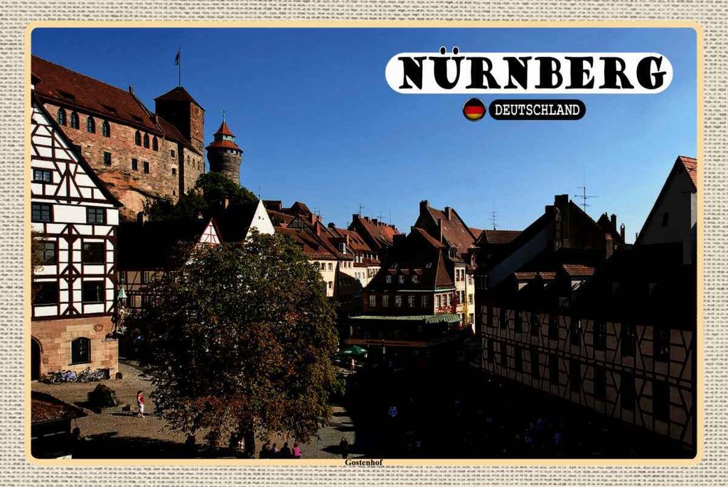 vianmo Holzschild 20x30 cm Nürnberg Gostenhof Altstadt Bildmotiv Reisemotiv Abenteuer Reisen