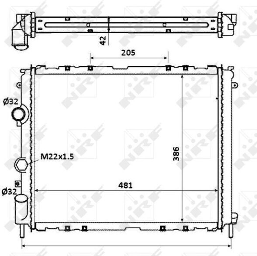 NRF 58210 - OE 7700836304 Kühler, Motorkühlung für Clio II, Kangoo (KC), Kangoo (FC), Thalia I (LB)