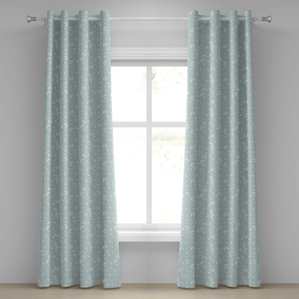 ABAKUHAUS Wasser Ösenvorhang, Strand Thema Design Muscheln Seesterne Flip Flops Gläser Sommerurlaub Bild, Dekorative 2-Panel-Fenstervorhänge, 28...