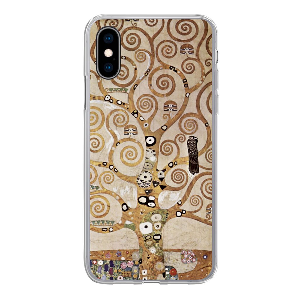 MuchoWow Handyhülle Schutzhülle Hülle für iPhone X Der Baum des Lebens - Gustav Klimt Silikon Softcase Handy Hülle - Handyhülle