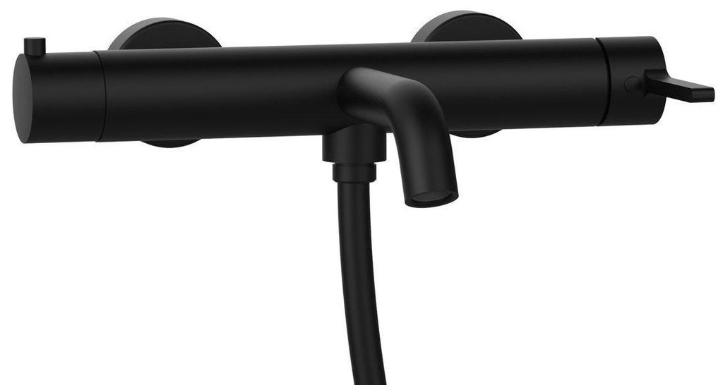 Sapho ICONIC Wand-Wannenbatterie, Schwarz matt