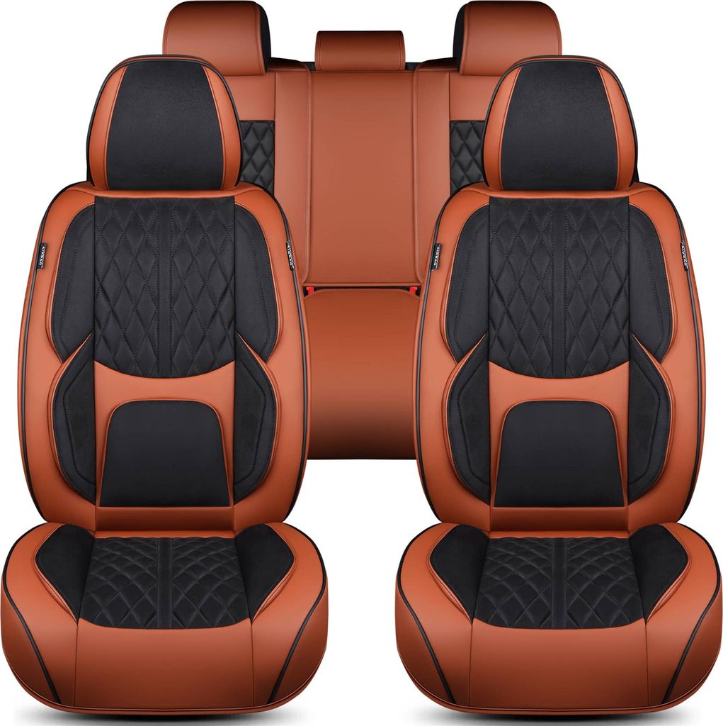 Premium Schonbezüge-Komplettset für Seat Alhambra 1 Bj 1996-09 in Dark Orange/Schwarz FM10