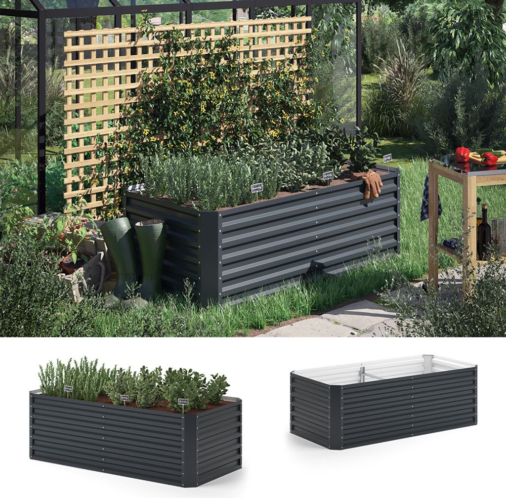 OKLiving Hochbeet Anthrazit 180 x 90 cm Kaufland.de