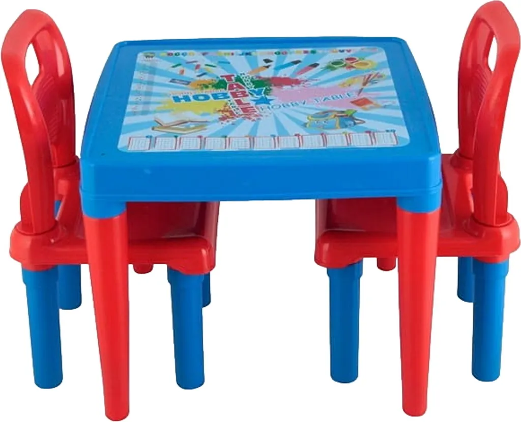 Pilsan Hobby Play Table de jeu bleue pour enfants avec chaises 03 414