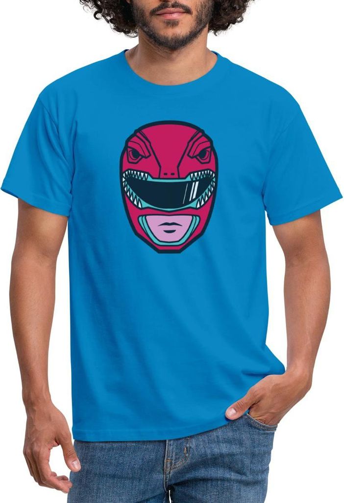 Spreadshirt Power Rangers Roter Ranger Helm Männer T-Shirt, S, Royalblau