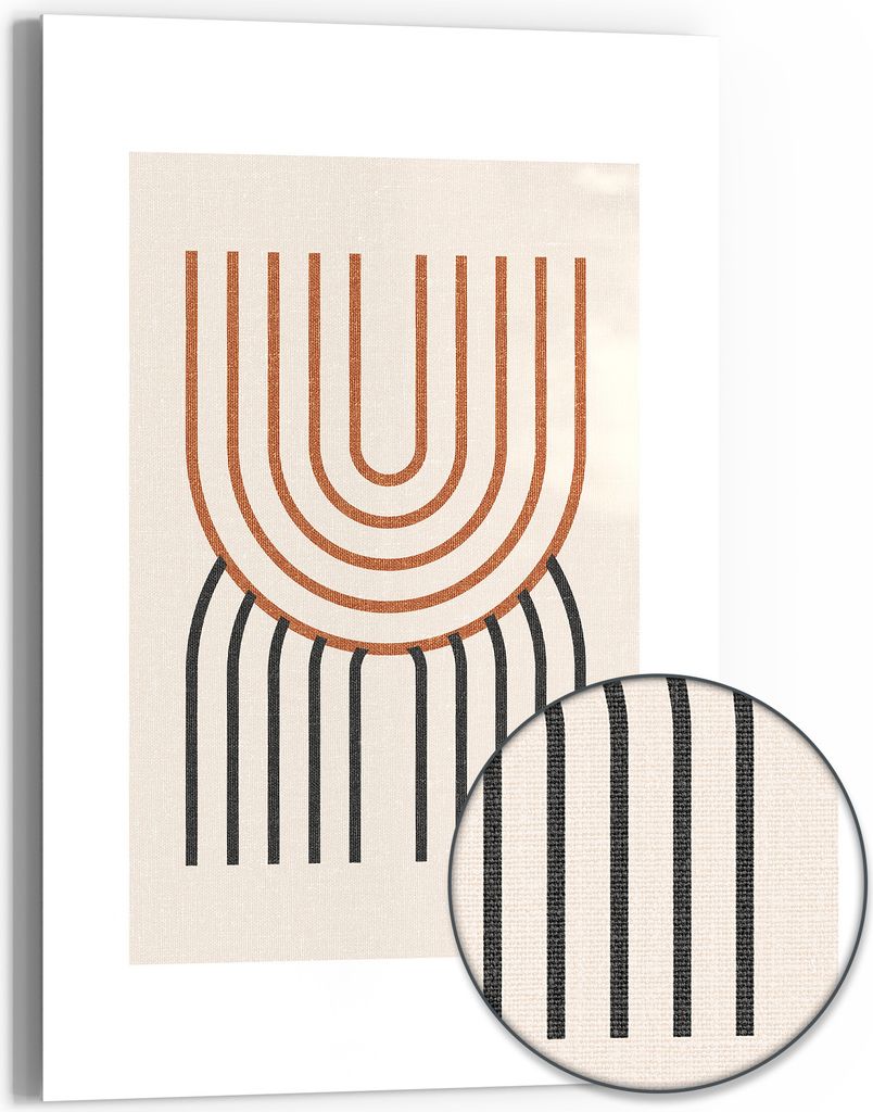 DEQOART Hybrid Leinwand Bild 60x90 cm 'Harmonische Linien' Wandbild Glas flach modern
