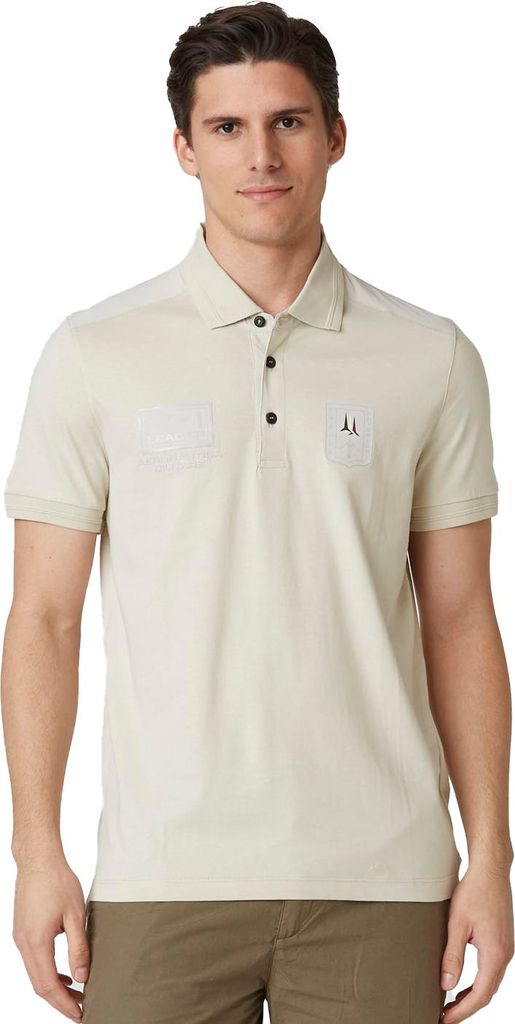 Aeronautica Militare Polo Creme Regular Fit Baumwolle