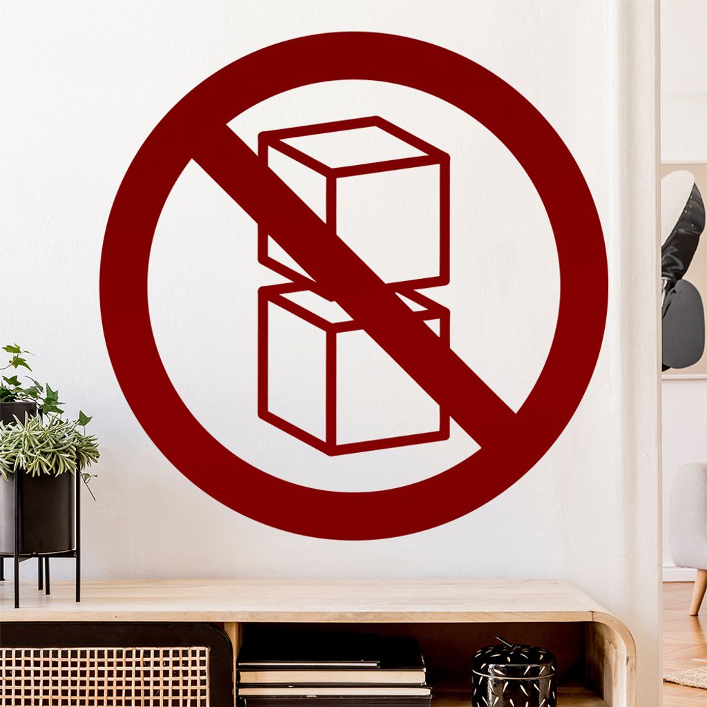 nicht stapeln - Pakete Wandtattoo Wandaufkleber Wall Sticker - Dekoration, Küche, Wohnzimmer, Schlafzimmer, Badezimmer