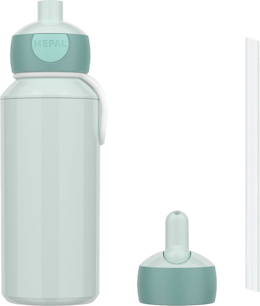 Mepal CAMPUS Pop-Up Trinkflasche Set mit Flip-Up Ersatzdeckel Cool Mint (2025)