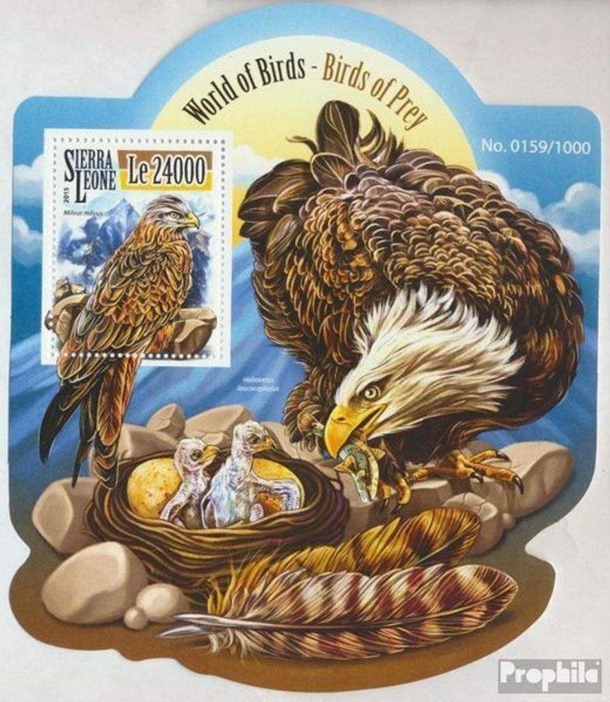 Briefmarken Sierra Leone 2015 Mi Block 852 (kompl. Ausg.) postfrisch Raubvögel