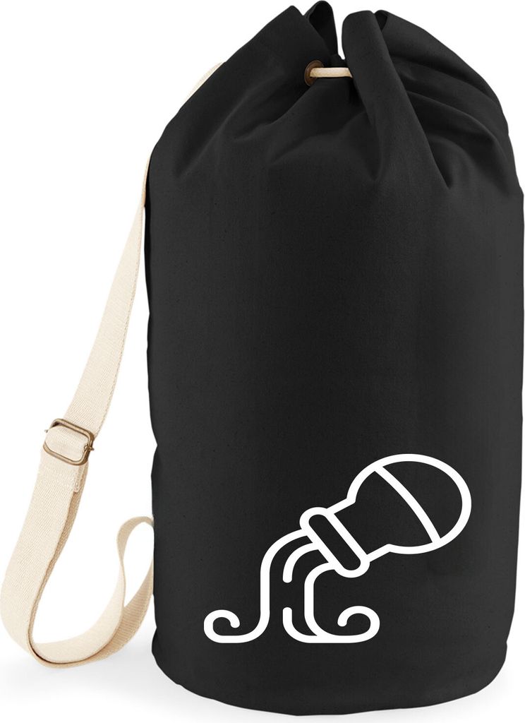 Huuraa Seesack Wassermann Sternzeichen Symbol 20 Liter Black Baumwolle Rucksack Geschenkidee