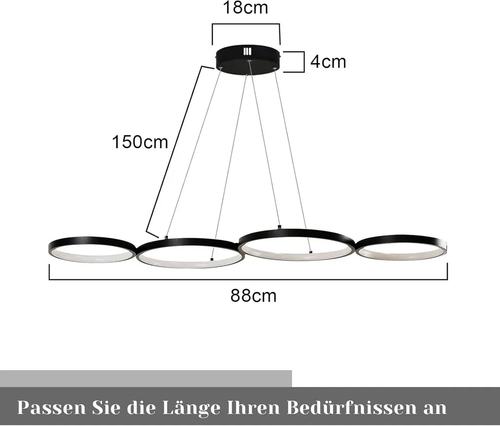 Lampe LED Dimmable avec Télécommande et Hauteur Ajustable 150cm