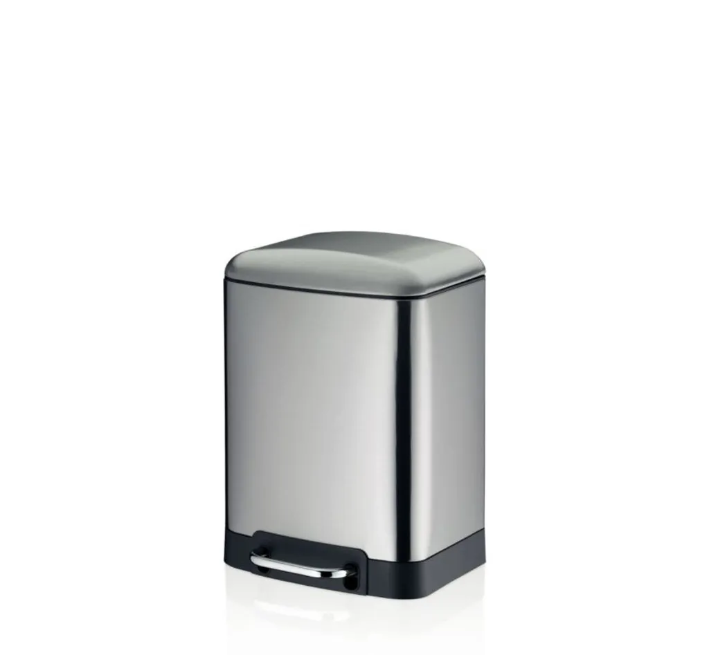 KELA Davino Poubelle de salle de bain 6L à pédale inox mat silencieuse