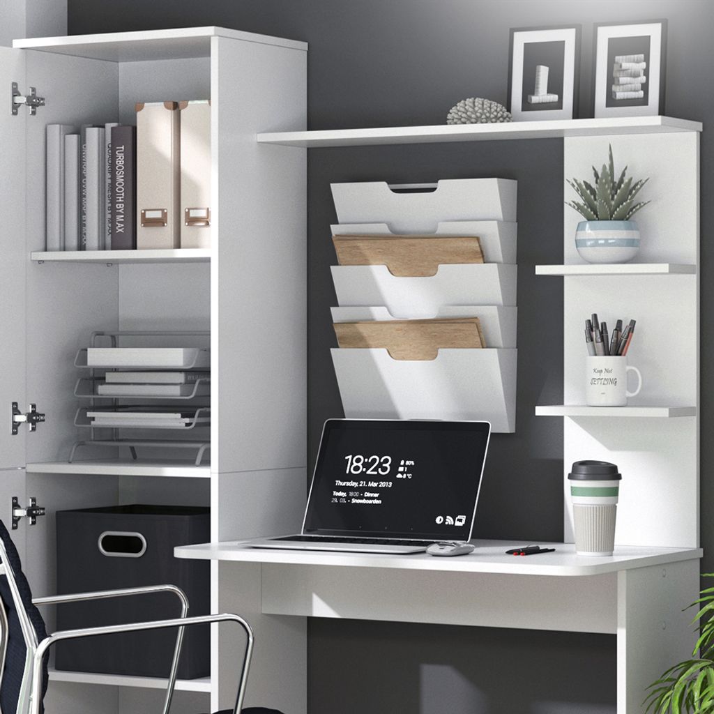 Bureau Vicco Ruben Blanc - 100x65 Cm - Avec Tiroir - Neuf En Colis