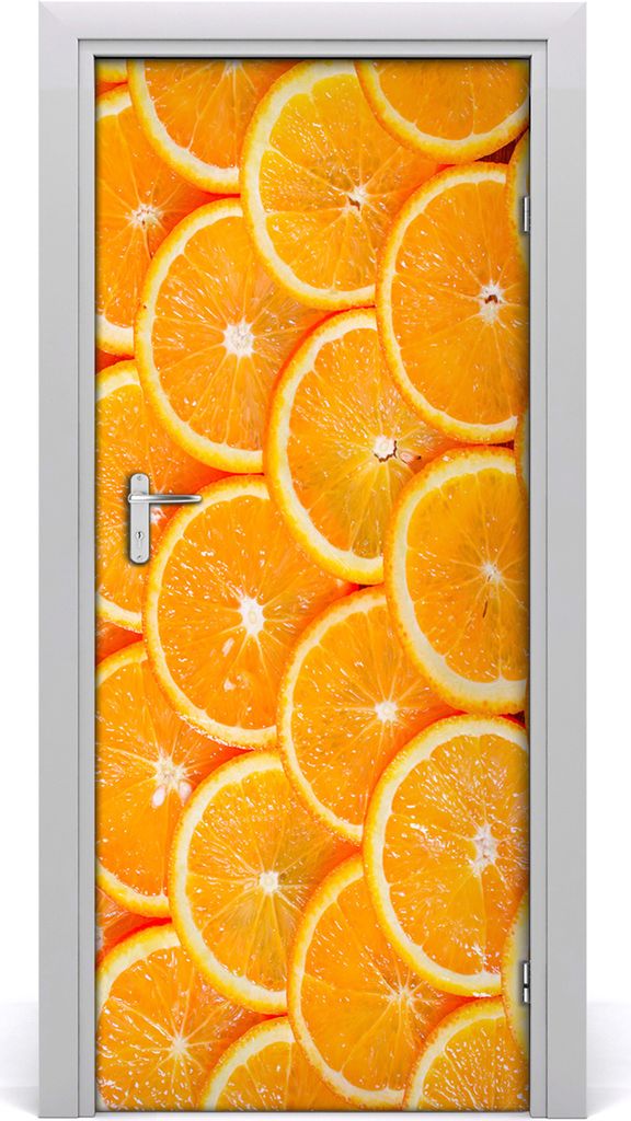 Tulup Türaufkleber 85x205 cm Dekorative Aufkleber Selbstklebend Wasserdichte Tapete Abnehmbar Schlafzimmer Wohnzimmer Wohnkultur - Orangenscheiben