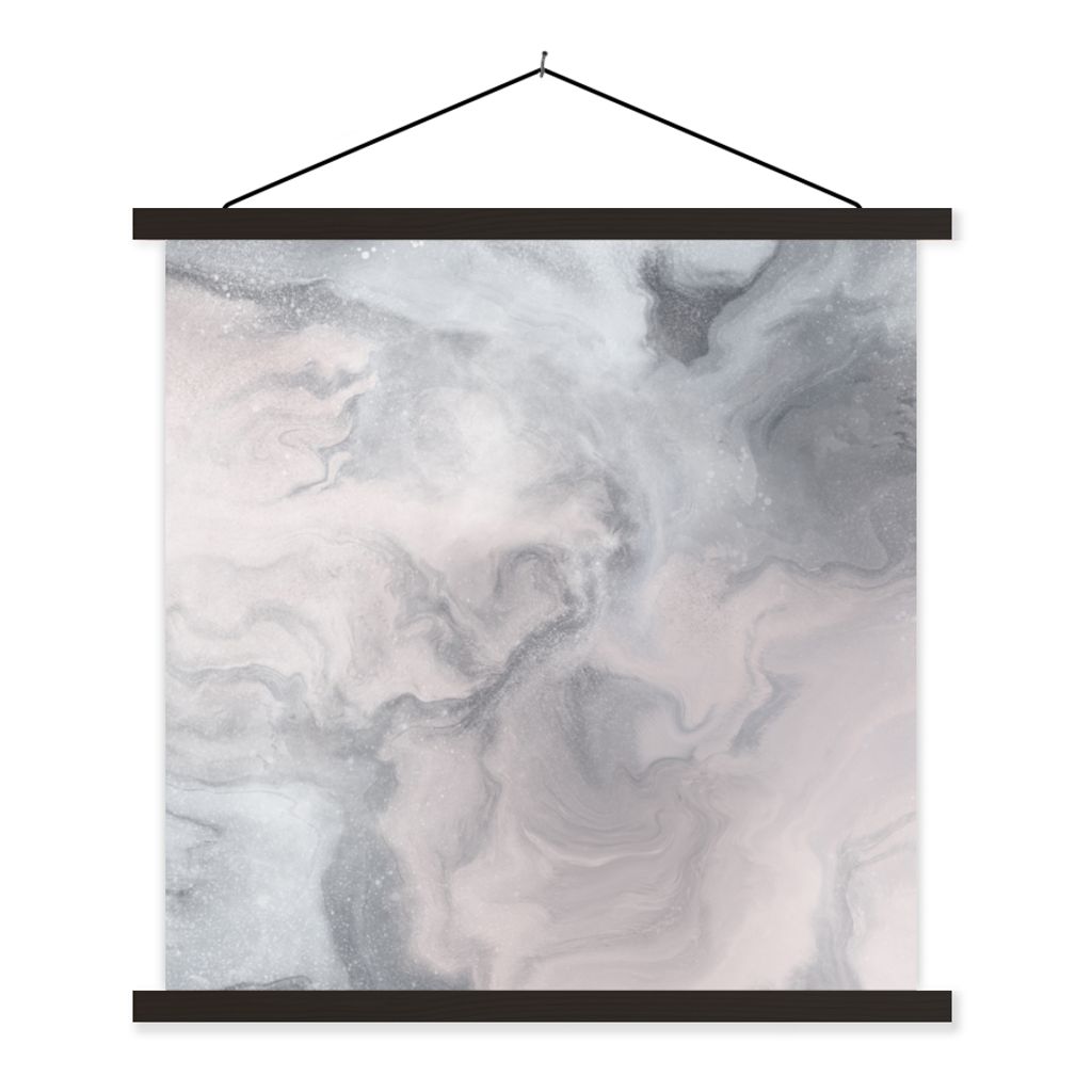 MuchoWow Textilposter Wolken - Abstrakt - Malen 40x40 cm mit schwarzem Rahmen - Fotos