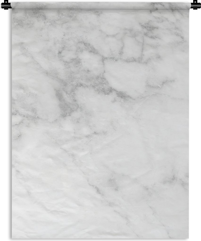 MuchoWow Wandteppich Wandbehang Marmor - Weiß - Grau - Luxus - Marmoroptik - Stein 90x120 cm Tapisserie Dekoration Wandtuch - Wanddeko