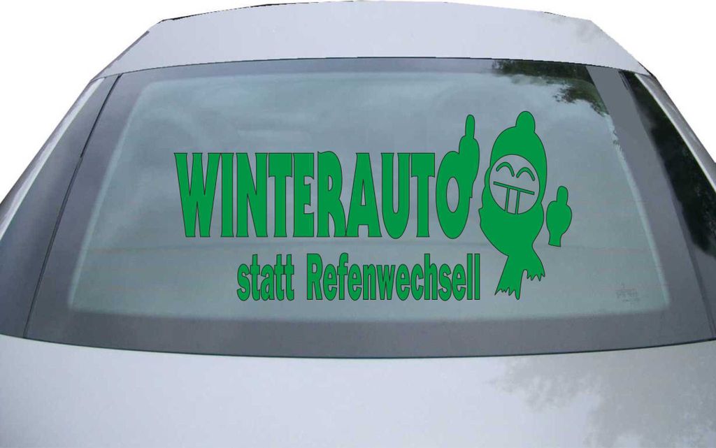 Indigos UG - Aufkleber Heckscheibe & Motorklappe DE6140 - grün - 600x285 mm - winterauto statt refenwechsell - Auto Scheiben Fenster Heckklappe Tu...