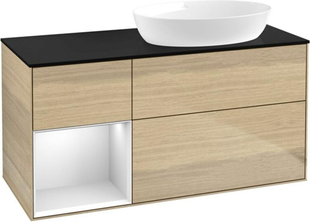 V&B Waschtischunterschrank Finion 120cm, Pl bla m, Reg wh. m Lac, Oa ven