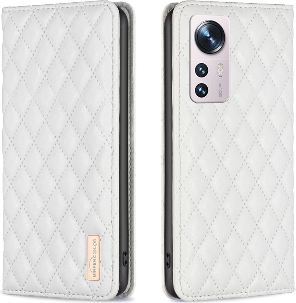 Xiaomi 12 / 12S / 12X Hülle, Elegant Bookstyle Flip Leder Kartenfächer Schutzhülle mit Ständer für Xiaomi 12 / 12S / 12X Weiß
