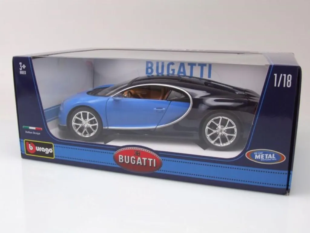 Bugatti Chiron Bburago 1:18 Plus Bleue - Finitions Détails et Portes Ouvrantes - 16