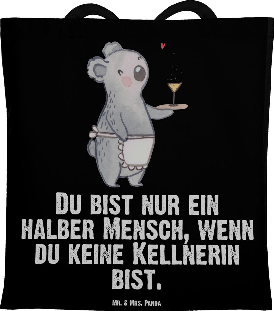 Mr. & Mrs. Panda Tote Bag Kellnerin Herz - Schwarz - Produktbild 