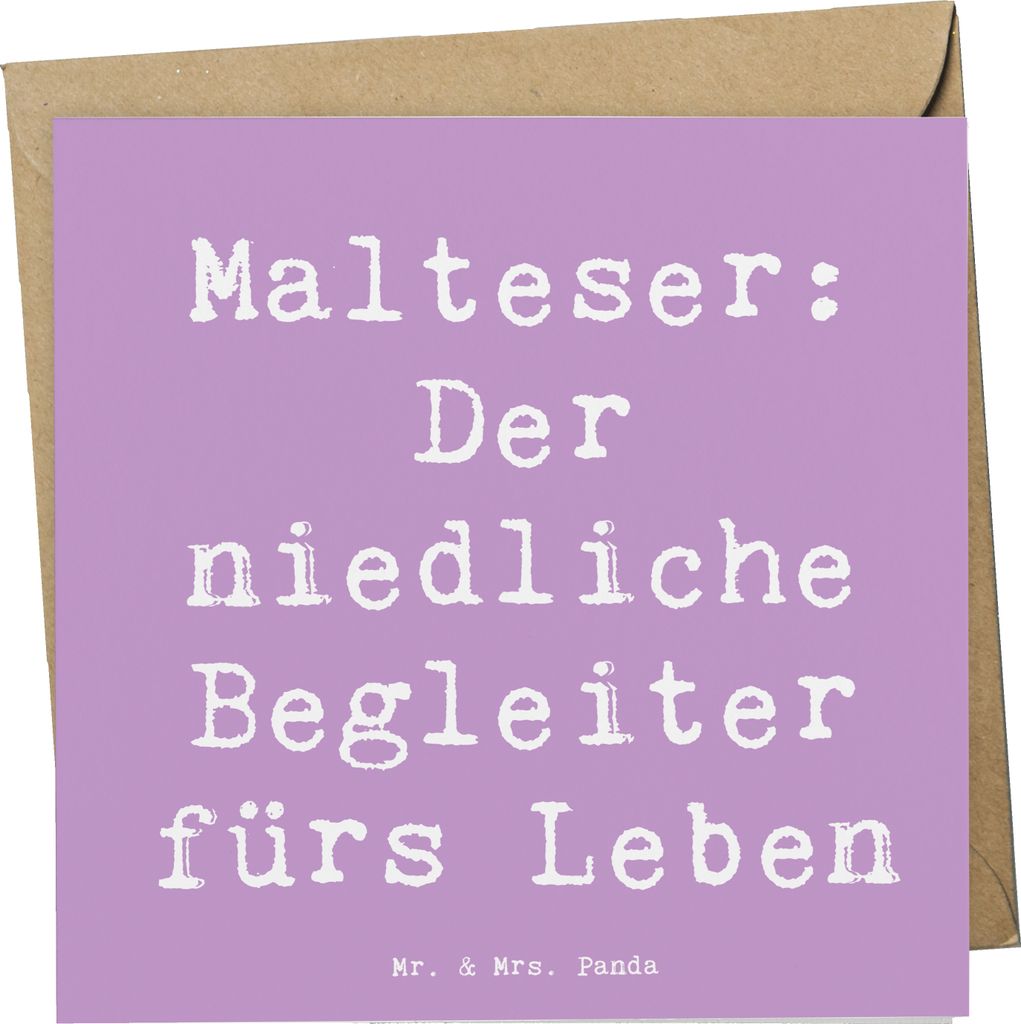 Mr. & Mrs. Panda Grußkarte Spruch Malteser Begleiter - Lavendeltraum - Geschenk, Klappkarte, Hundeliebe, wuscheliger Engel, anlasskarte, doppelkar...