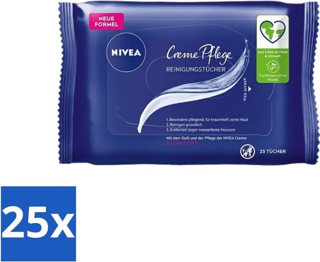 Offerta Nivea 25 Salviette Detergenti Viso - Crema Idratante e Pulizia
