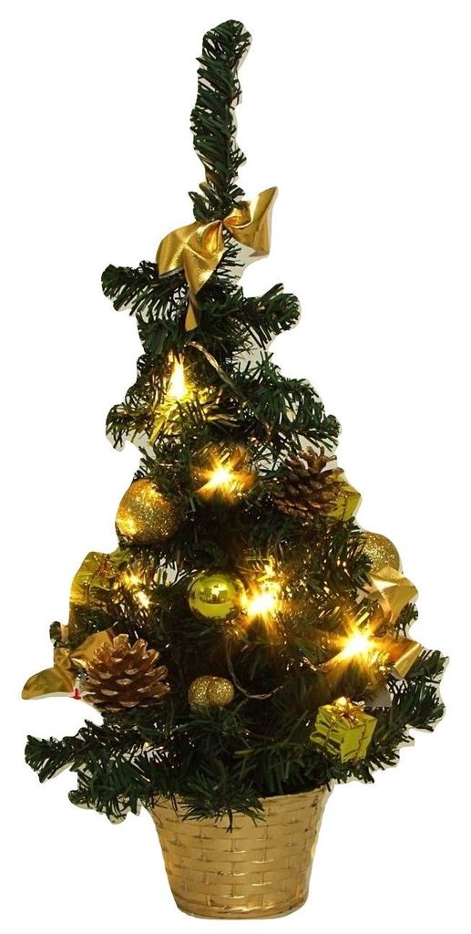 Weihnachtsbaum mit Beleuchtung  geschmückten in rot/gold 