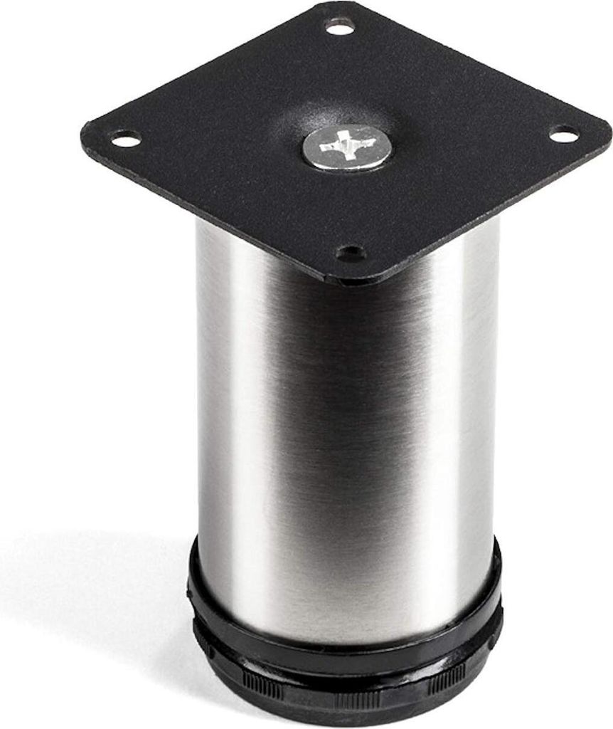 4er-SET SOTECH Möbelfuß JIMMY echt Edelstahl Ø 50 mm / Höhe: 100 mm Sofafuß