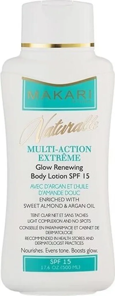 Lait Corps Unifiant Makari Naturalle pour Peaux Ternes SPF15 en 500ml
