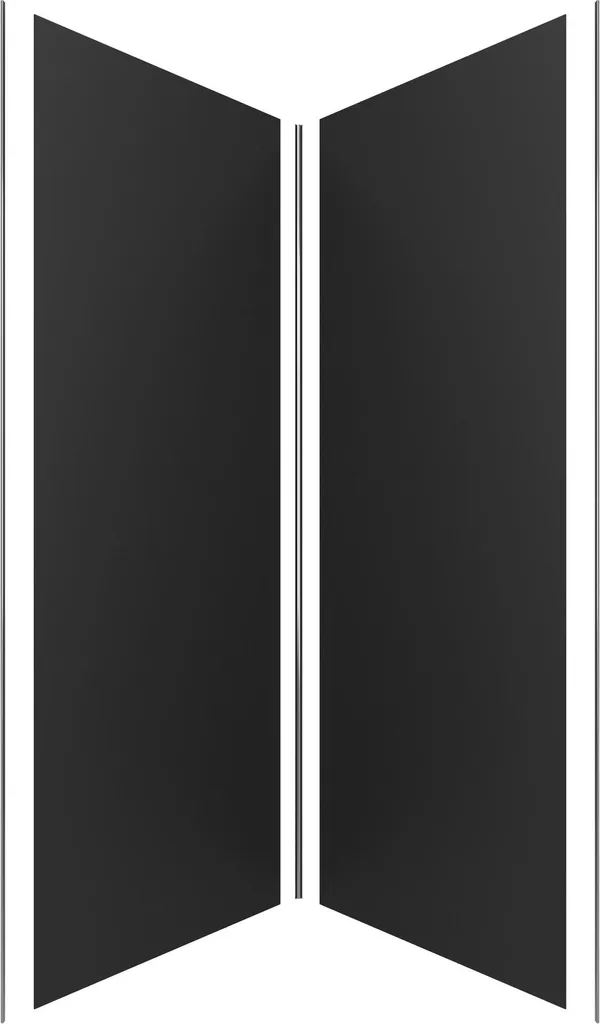 Pack 2 Panneaux Muraux Aluminium Noir 90x210 cm WALL'IT Profilés Brillants