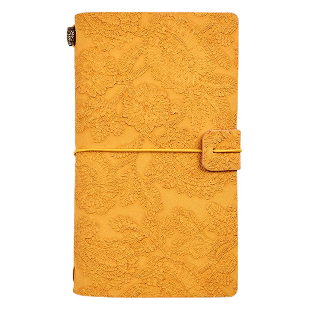 A6 Travel Notebook Vintage European 3D Spitze geschnitzte Blumenabdeckung Austauschbares Tragbares Student Journal Scrapbook Diary School Supplies-...