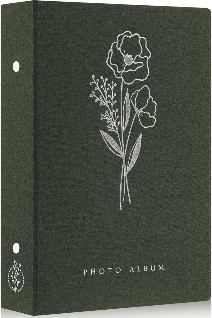 Potricher Album Fotografico Copertina In Lino Verde Scuro – 300 Tasche Per Foto 10x15 Cm – Con Finestra Copertina Personalizzabile – Regalo Famiglia - 4