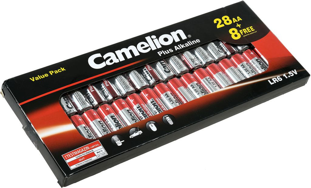 Batterie Camelion Mignon LR6 MN1500 AA (28+8 FREE) Produktbild 