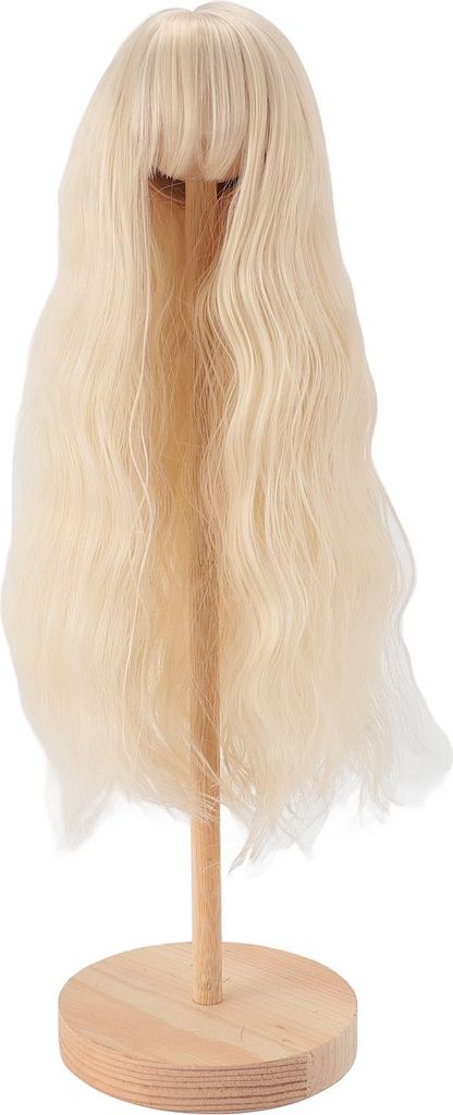 1/4 Puppenperücke für 7 bis 8 Zoll DIY Hochtemperatur Seidenkugel mit langem lockigem Haar mit Pony Light Gold