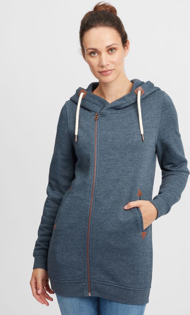 OXMO OXVicky Sweat Zip-Hoodie Damen Sweatjacke Kapuzenjacke Hoodie mit Kapuze Kordel Reißverschluss Eingrifftaschen Regular fit