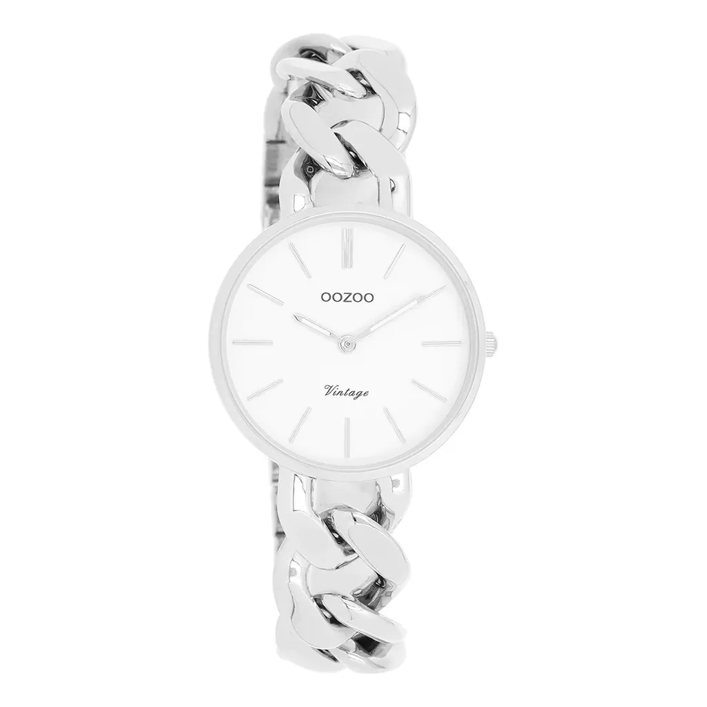 Oozoo Vintage UOC20355: Orologio Donna Argento con Cinturino Chunky