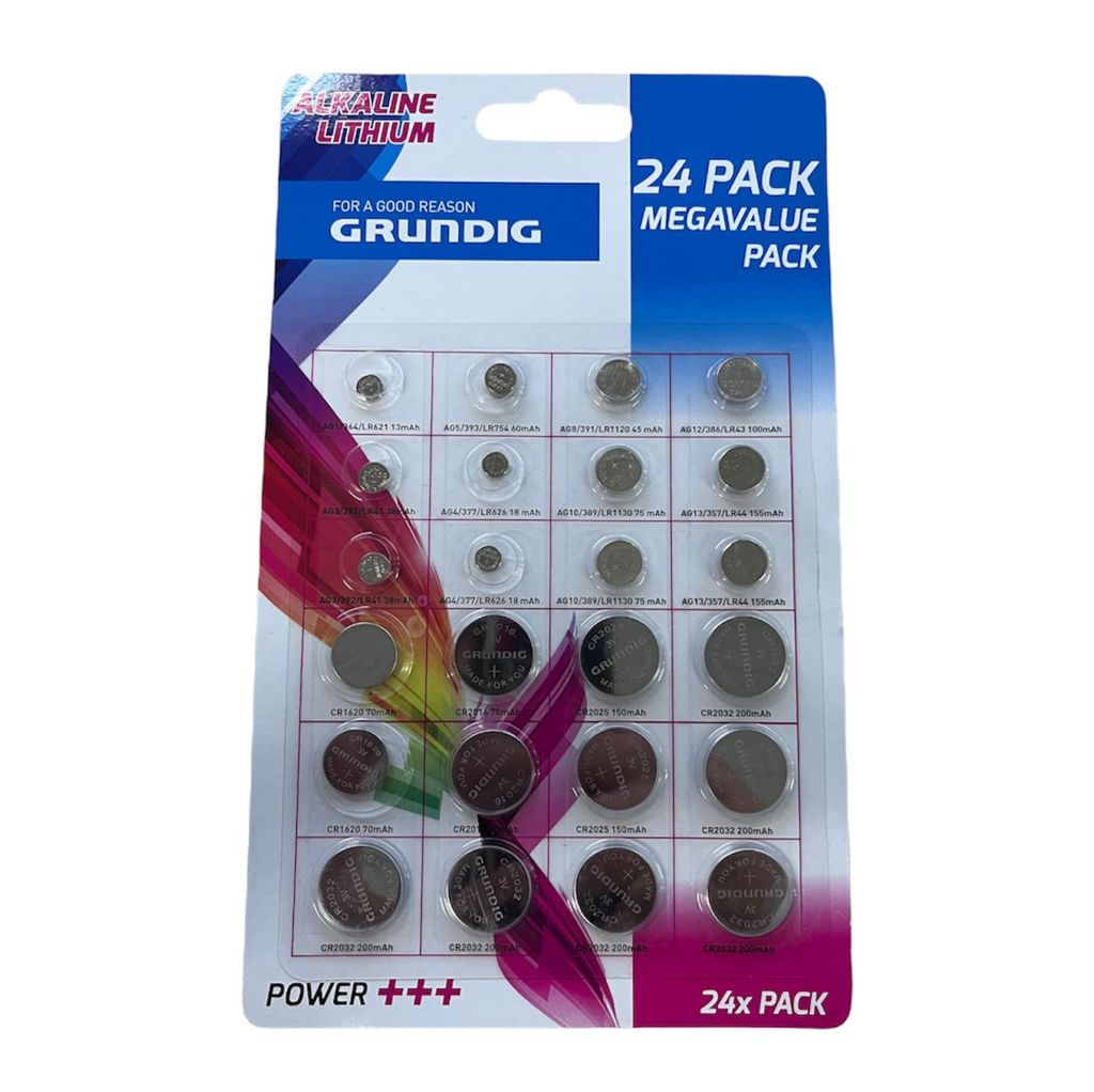 Grundig Knopfzellen Set 24 Stück Produktbild 